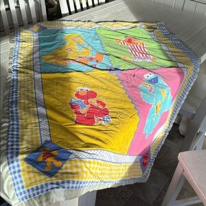 Colorful Sesame Street Elmo, Cookie Monster, big bird, Ernie baby Blanket